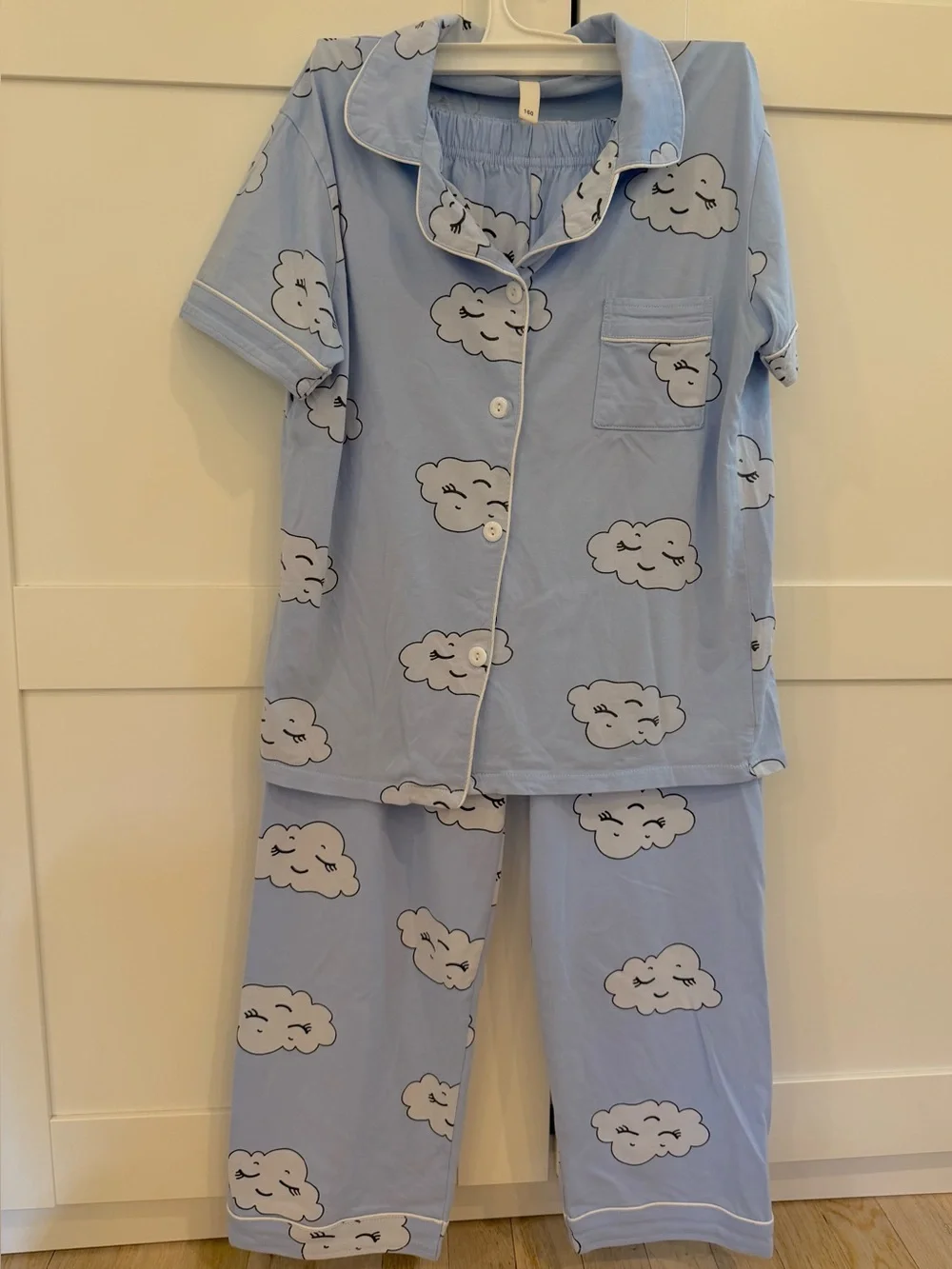 Girls 100% Cotton Button Down Short Sleeve Pajama Set